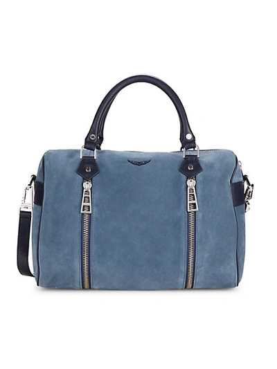 Shop Zadig & Voltaire Sunny Suede Shoulder Bag In Blue