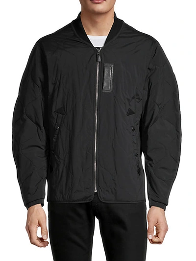 Shop Burberry Quilted Bomber Jacket In Black