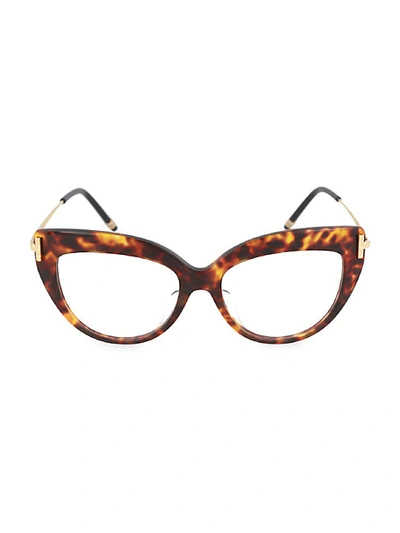 Shop Boucheron 51mm Cat Eye Core Optical Glasses In Avana Gold