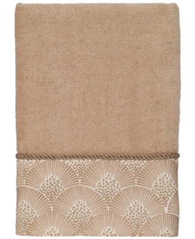 Shop Avanti Deco Shells Bordered Cotton Hand Towel, 16" X 30" In Rattan