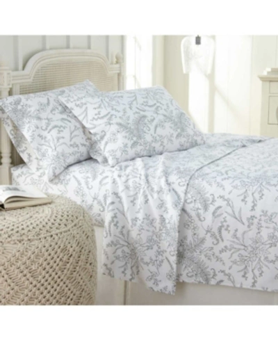 Southshore Fine Linens Ultra-soft Floral Or Solid 4-piece Sheet Set Bedding In White2