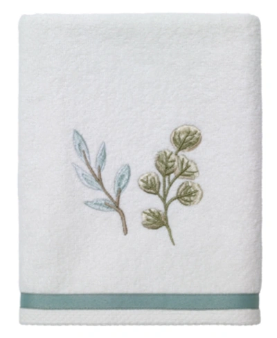Shop Avanti Ombre Leaves Botanical Cotton Hand Towel, 16" X 30" In White
