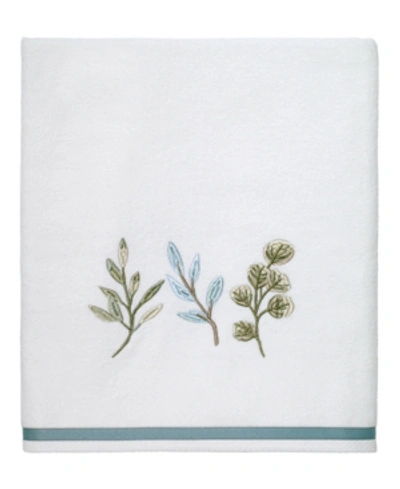 Shop Avanti Ombre Leaves Botanical Cotton Bath Towel, 27" X 50" In White
