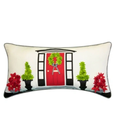 Shop Ediehome The Holidays Dimensional Indoor And Outdoor Decorative Pillow, 28" X 14" In Red