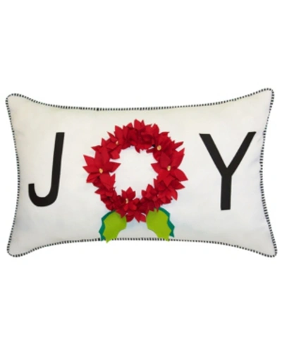Shop Ediehome Joy Dimensional Indoor And Outdoor Decorative Pillow, 24" X 14" In Red