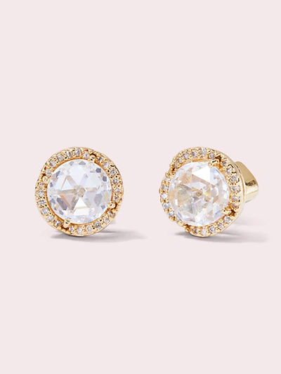 Kate Spade That Sparkle Pavé Round Large Studs In Clear/gold