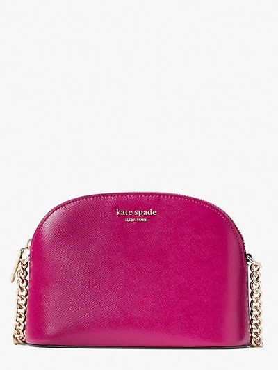 Shop Kate Spade Spencer Small Dome Crossbody In Deep Raspberry