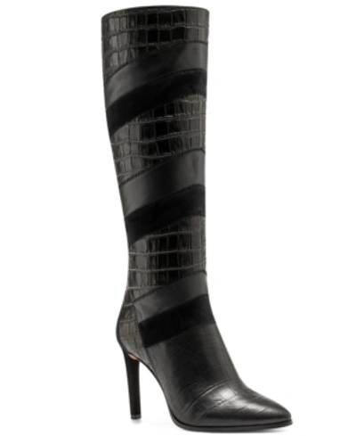 Shop Vince Camuto Women's Saraalan Patchwork Boots Women's Shoes In Black