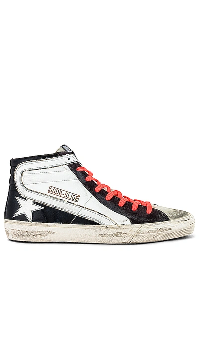Shop Golden Goose Slide Suede Toe Leather Upper Star &amp; Wave Sneaker In White & Ice & Grey & Black