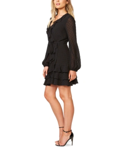 Shop Bardot Triple-frill Fit & Flare Dress In Black