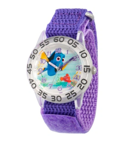 Shop Ewatchfactory Disney Finding Dory Nemo And Dory Girls' Plastic Time Teacher Watch In Purple