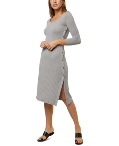 Shop O'neill Juniors' Pilar Knit Midi Dress In Heather Grey