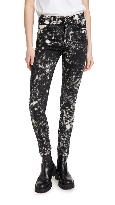 Shop Stella Mccartney High Rise Skinny Inside Out Black Galaxy Jeans In Black Galaxy Wash Denim