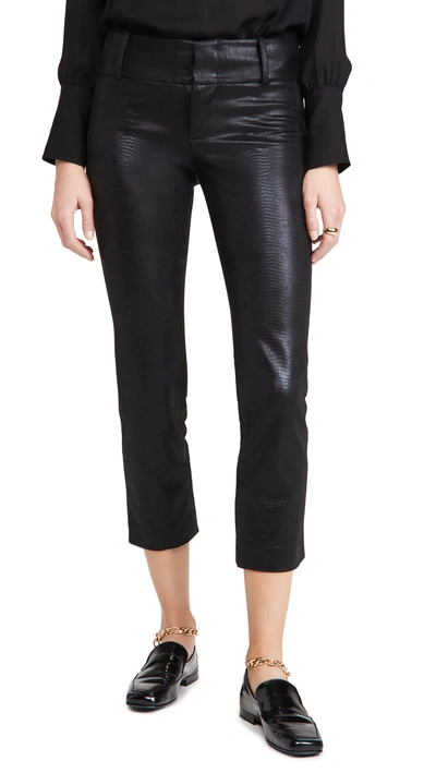 Shop Alice And Olivia Stacey Vegan Leather Slim Pants In Black