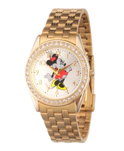 Shop Ewatchfactory Disney Minnie Mouse Women's Gold Alloy Glitz Watch