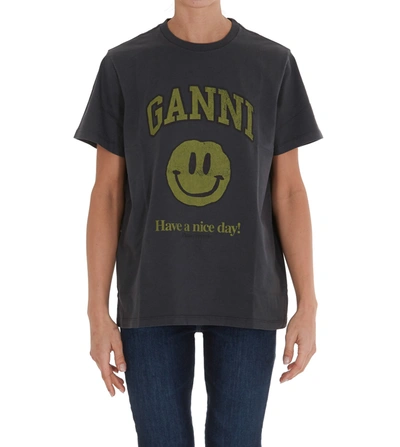 Shop Ganni Tshirt In Grey