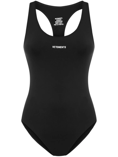 Shop Vetements Swimsuit In Black