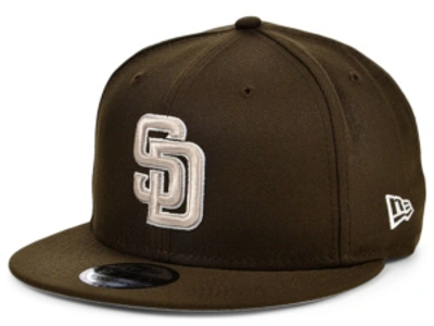 Shop New Era San Diego Padres Mlb 2 Tone Link 9fifty Snapback Cap In Brown