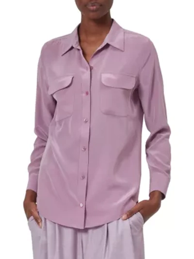 Shop Equipment Women's Slim Signature Pocket Silk Shirt In Valerian