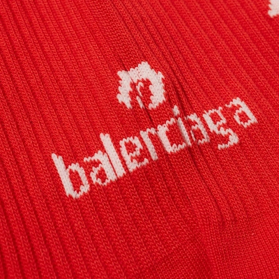Shop Balenciaga Soccer Sock In Red