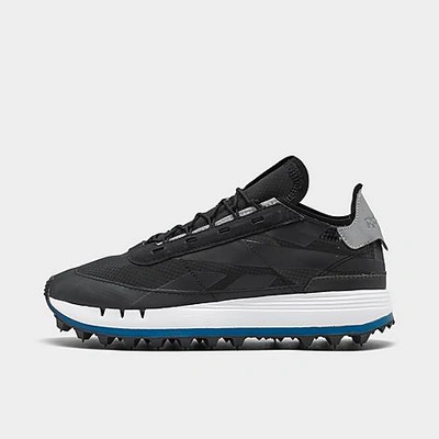 Shop Reebok Women's Classic Leather Legacy 83 Casual Shoes In Black/white/neon Blue