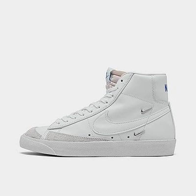 Shop Nike Women's Blazer Mid '77 Se Casual Shoes In White/white/hyper Royal