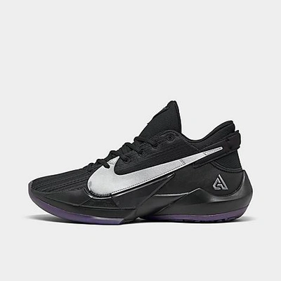 Shop Nike Zoom Freak 2 Basketball Shoes In Black/metallic Silver/atomic Pink