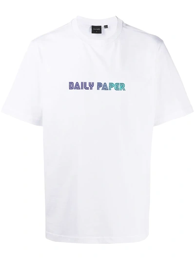Shop Daily Paper Logo Print Short-sleeved T-shirt In White