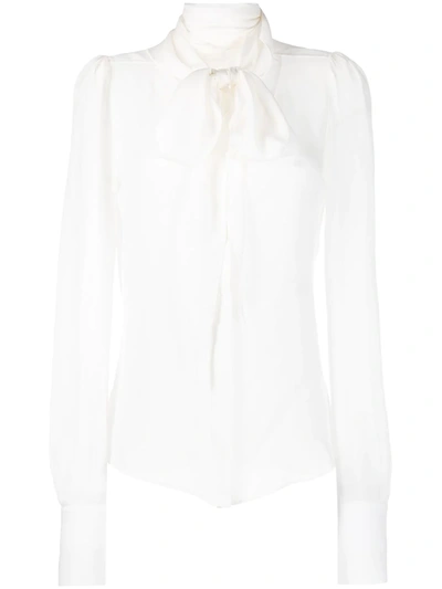 Shop Barbara Bui Silk Charmeuse Blouse In White