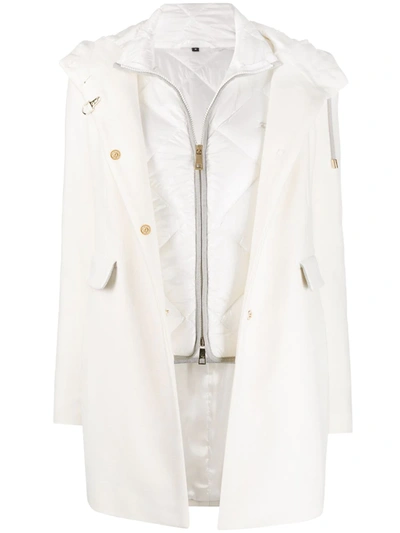 Shop Fay Layered Wool Parka Coat In White