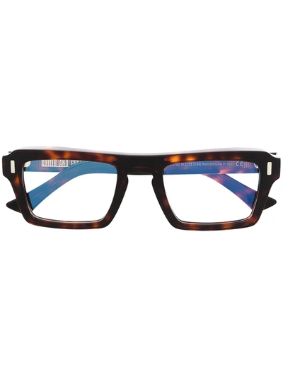 Shop Cutler And Gross Tortoiseshell Square-frame Glasses In Brown