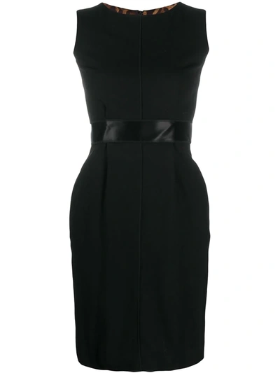 Pre-owned Dolce & Gabbana Belted Waist Dress In Black
