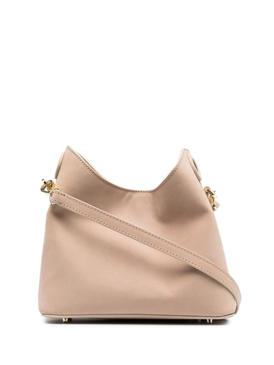 Shop Elleme Cat Leather Shoulder Bag In Neutrals