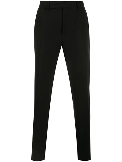 Shop Fendi Pressed Crease Tailored Trousers In Black