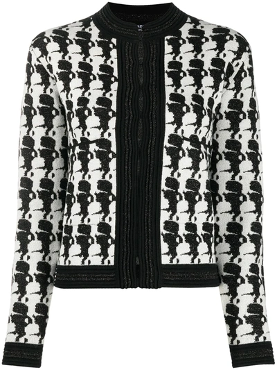 Shop Karl Lagerfeld Ikonik Knitted Jacket In Black