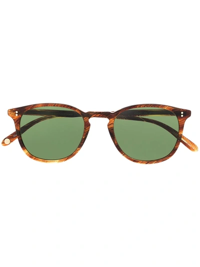 Shop Garrett Leight Kinney Round-frame Sunglasses In Brown