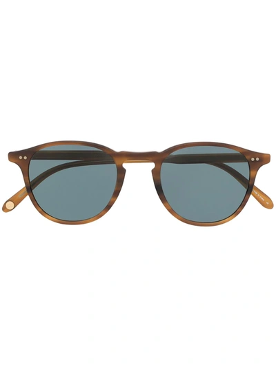 Shop Garrett Leight Hampton Round-frame Sunglasses In Neutrals