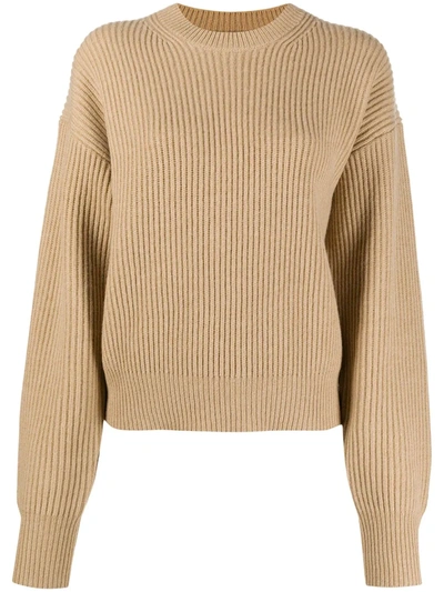Shop Joseph Ribbed Knit Sweater In Neutrals