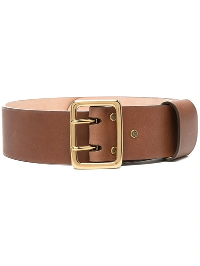 Shop Chloé Square-buckle Belt In Brown