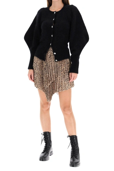 Shop Wandering Animalier Print Pleated Mini Skirt In Beige,black