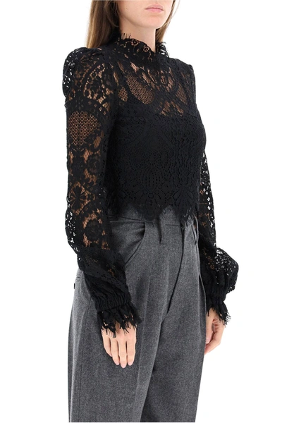 Wandering Lace Top In Black