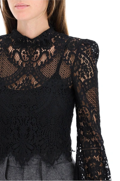 Wandering Lace Top In Black