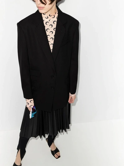 Shop Maison Margiela Oversized Embroidered Blazer In Black