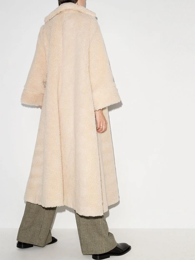 Shop Bernadette Harrold Oversized Faux Shearling Coat In Neutrals