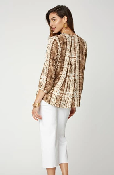 Shop Nydj Pleat Back Blouse In Sanibel Tie Dye