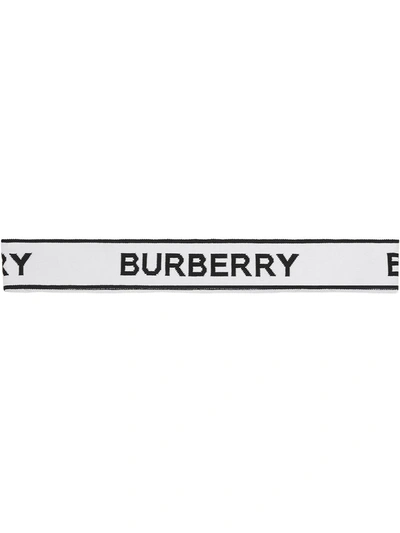 Shop Burberry Logo-jacquard Headband In White