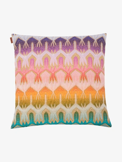 Shop Missoni Multicoloured Pasadena Cushion In Pink