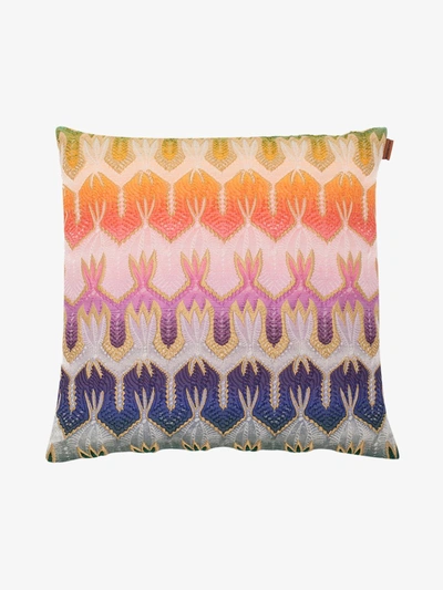 Shop Missoni Multicoloured Pasadena Cushion In Pink