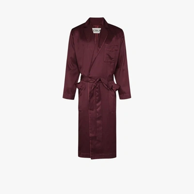 Shop Cdlp Burgundy Home Robe Long Dressing Gown In Purple