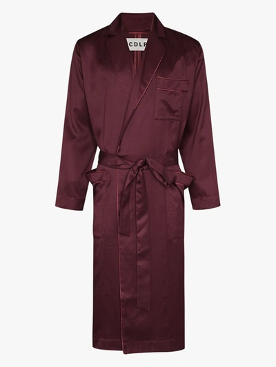 Shop Cdlp Burgundy Home Robe Long Dressing Gown In Purple